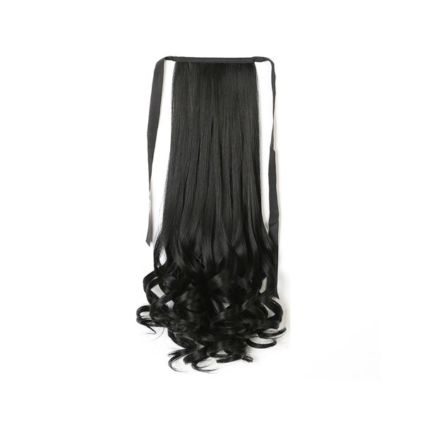 Minnieouse Peluca de cola de caballo, pelucas realistas de fibra de alta temperatura, peluquín rizado Artificial, resistente al calor, Invisible, sin Cuidado del cabello negro natural, corto 38 cm Minnieouse CE014651-08