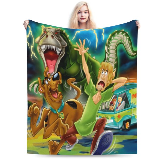 Manta de dibujos animados de Scooby Doo, manta de vellón ultra suave y acogedora de lujo para sofá cama, mantas de franela cálidas para todas las estaciones, ropa de cama para niños y niñas