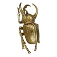 thumbnail image 5 of Medium Gold Resin 3 Horned Rhinoceros Beetle Wall Decor Or Tabletop Figurine, 5 of 10
