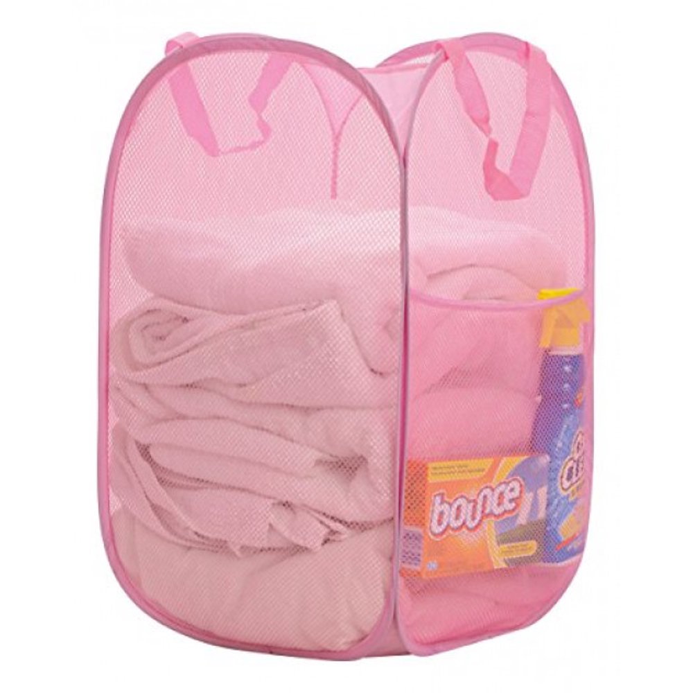 Premium HeavyDuty Mesh PopUp Clothes Laundry Hamper Home & College