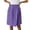 Dark Purple, variant on Knee Length Shorts for Women Summer Casual Cotton Linen Lightweight Elastic Waist Wide Straight Leg Skorts with Pockets