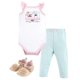 thumbnail image 1 of Hudson Baby Conjunto unisex de algodón para bebé, pantalón y zapatos, color rosa Happy Camper 6-9 meses, 1 of 1