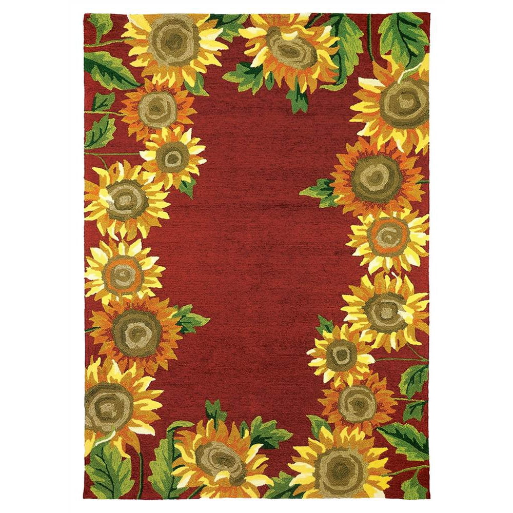 Rectangular Sunflower Field Area Rug (5 ft. L x 3 ft. W (8 lbs