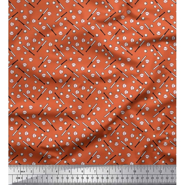 Soimoi Cotton Jersey Fabric Baseball Sports Decor Fabric Printed Yard 58 Inch Wide