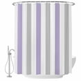 thumbnail image 2 of Purple Grey Stripe Waterproof Fabric Shower Curtain,Modern Farmhouse Vertical Striped Waterproof Fabric Shower Curtain for Bathroom Curtains Bathtubs Shower Curtains with 12 Hooks Standard 60x72, 2 of 8