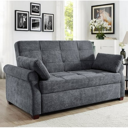 Serta Haiden Sofa Queen Bed with Upholstered Microfiber Fabric and Eucalyptus Wood,