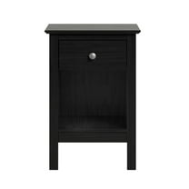 Jela One Drawer End Table/Nightstand Black