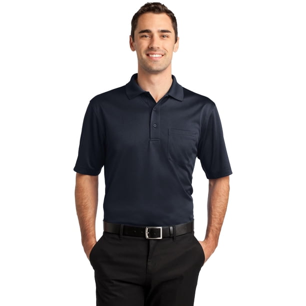 Polo CornerStone® Select con bolsillo a prueba de enganches. CS412P Piedra angular CS412P