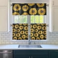 thumbnail image 3 of Retro Farmhouse Curtains 24" Short - 3 Panel Vintage Floral Set with Bohemian Wildflowers, Country Rod Pocket Treatment, 3 of 5