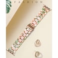 thumbnail image 5 of Correa de resina NQ para Apple Watch 41mm 40mm 38mm RosaVerde, 5 of 5