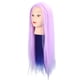 thumbnail image 2 of Cabeza de maniquí con trenzado de cabello, práctica de corte de cabello, peluquería, estilismo, cabeza de maniquí morado claro, 2 of 14