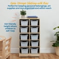 thumbnail image 5 of ECR4Kids 10 Cubby Mobile Tray Cabinet and 10 Scoop Front Bins, 5x2, Kids Furniture, Natural, 5 of 10