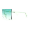 thumbnail image 6 of Oversize Rimless Shield Square Rectangle Large Sunglasses All Green, 6 of 8