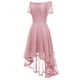 thumbnail image 1 of Vestido de novia de fiesta de cóctel con hombros descubiertos y encaje floral de princesa vintage para mujer Pompotops  ghjkhdj18166, 1 of 4