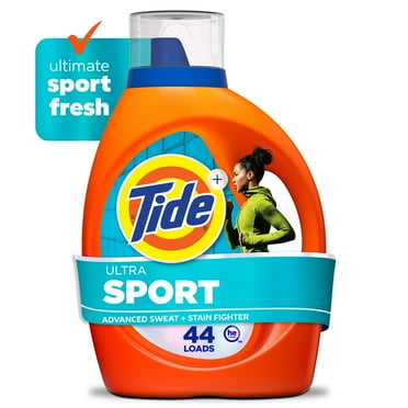 Tide Ultra Sport Liquid Laundry Detergent, Advanced Sweat   Stain Fighter, 63 fl oz, 44 Loads