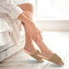NPolar Woman's Faux Fur Slippers Open Toe Flat Slide Sandals House Shoes Coffee 6
