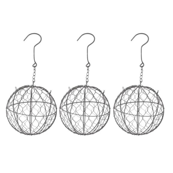 Iron Ball Shape Succulent Pot Metal Hanging Planter Plant Holder 15cm