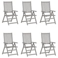 thumbnail image 2 of vidaXL Outdoor Recliner Chairs Patio Reclining Chair Gray Solid Wood Acacia, 2 of 13