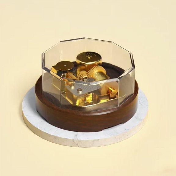 A-Waroom Natural Walnut wood Music Box Wind Up Musical Box Gifts for Christmas,Birthday and Valentine's Day