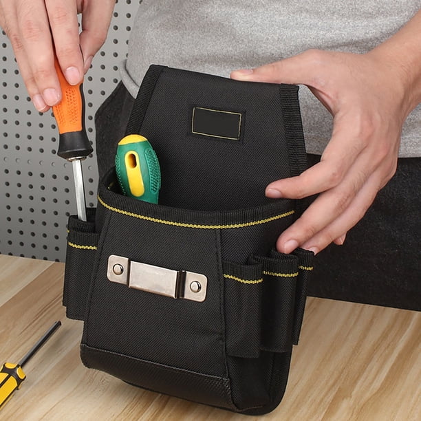 WASHWEPE Bolsa De Cintura Multifuncional De Lona Para Herramientas Con 6 Bolsillos Para Electricista