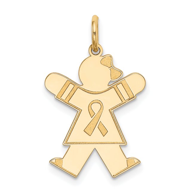 14k Or Jaune Kid Pendentif Pendentif Collier