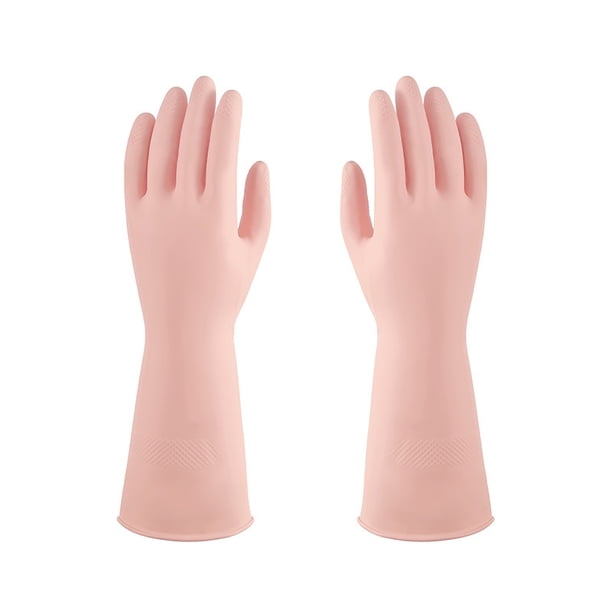 Guantes para lavar platos, ropa de lavandería rosa, guantes de terciopelo, limpieza de hoteles para el hogar femenino, guantes de cocina de goma de látex impermeables