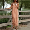 thumbnail image 2 of Sentmoon Tenues de Brunch pour Femmes Combinaisons Sans Manches Couleur Unie Coupe Régulière Robe Barboteuse avec Poches Été pour Voyage et Tenue de Leggings, 2 of 6