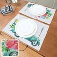 thumbnail image 2 of Turquoise Truck Placemats Set of 4 Spring Flowers Place Mats Washable for Kitchen Dining Table Heat Resistant Decorative Colth Table Mats 12x18 Inch, 2 of 6