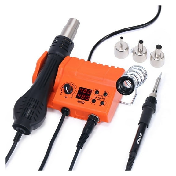 Multifunctional 882D Soldering Station 2in1 8858 Solder Iron Hot Air Gun Welding Rework Station BGA SMD PCB IC Phone Repair Tool ,High Temperature Resistant