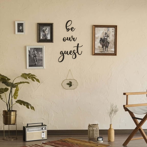SUSSEXHOME Be Our Guest Metal Wall Art - Modern 3-Piece Wall Decor for Home Office Living Room