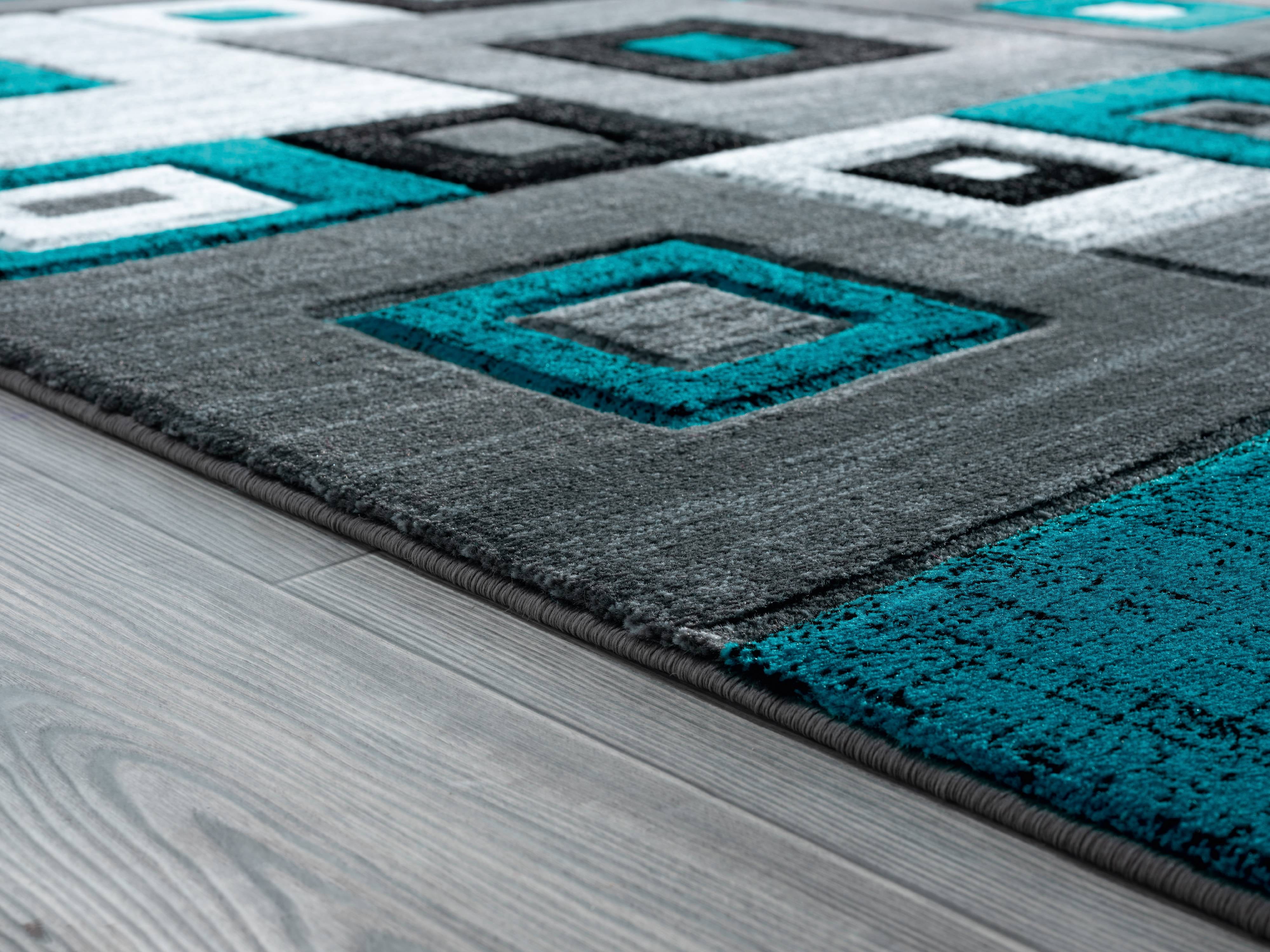 United Weavers Drachma Benson Modern Geometric Area Rug, Turquoise, 7'10" x 10'6"
