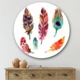 thumbnail image 2 of Designart 'Colourful Boho Art Feather Set II' Bohemian & Eclectic Circle Metal Wall Art 29x29 - Disc of 29, 2 of 5