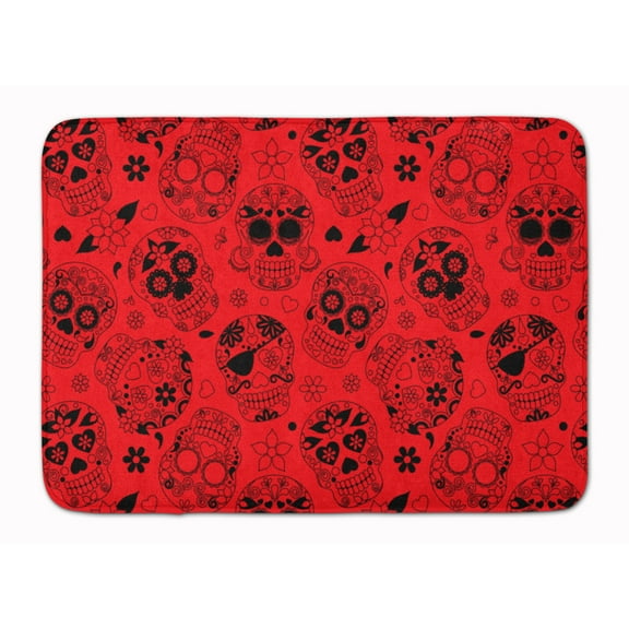 Day of the Dead Red Machine Washable Memory Foam Mat