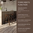 thumbnail image 6 of Maven Lane Vincent Wooden Rustic Aesthetic Kitchen Counter Stool, Set of 3, 6 of 6