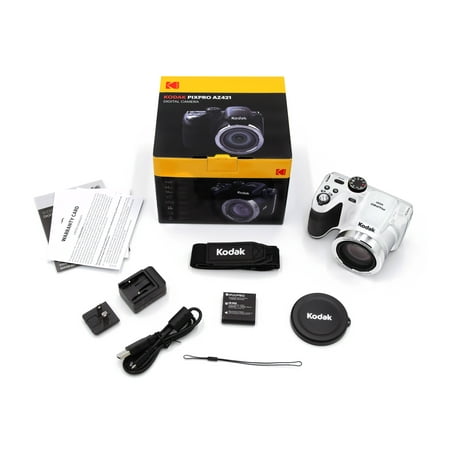 KODAK PIXPRO AZ421 Bridge Digital Camera - 16MP 42X Optical Zoom HD720p (White)