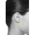 thumbnail image 2 of Wellingsale Ladies 14k Yellow Gold Polished 3mm CZ Hoop Earrings (45mm Diameter), 2 of 7
