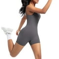 thumbnail image 3 of Body deportivo informal de color liso para mujer, ajustado, con tirantes, para yoga, danza, running y fitness., 3 of 5