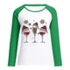 thumbnail image 4 of Tops Para Mujer Camisas de Manga Larga Otoño Primavera Patchwork Navidad Impreso Cuello Redondo Camiseta Casual Odeerbi  ODB151421, 4 of 6