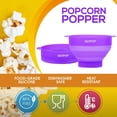thumbnail image 2 of HotPop Microwave Popcorn Popper | Collapsible Silicone Popcorn Maker | BPA-Free | Color: Transparent Purple, 2 of 5