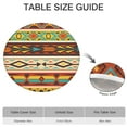thumbnail image 6 of Ethnic Geometric Striped Pattern Round Fitted Tablecloth with Elastic Edge,Dining Table Cover Waterproof,Outdoor Round Tablecloth for Camping,Dining,Indoor and Outdoor, 6 of 7