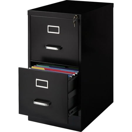 staples 2-drawer vertical file cabinet locking letter black 22 d (22335d)