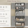 thumbnail image 5 of 57.8" Tall Storage Cabinet with 2 Drawers & 2 Adjustable Shelves, Bathroom Cabinet with 4 Doors, Floor Cupboard for Living Room, Dining Room, Entryway, Woodgrain Gray, 5 of 8