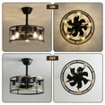 thumbnail image 3 of Sofucor 20-Inch Modern Caged Ceiling Fan with 6 Speeds, Remote, and 5 Incandescent Bulbs, 3 of 13