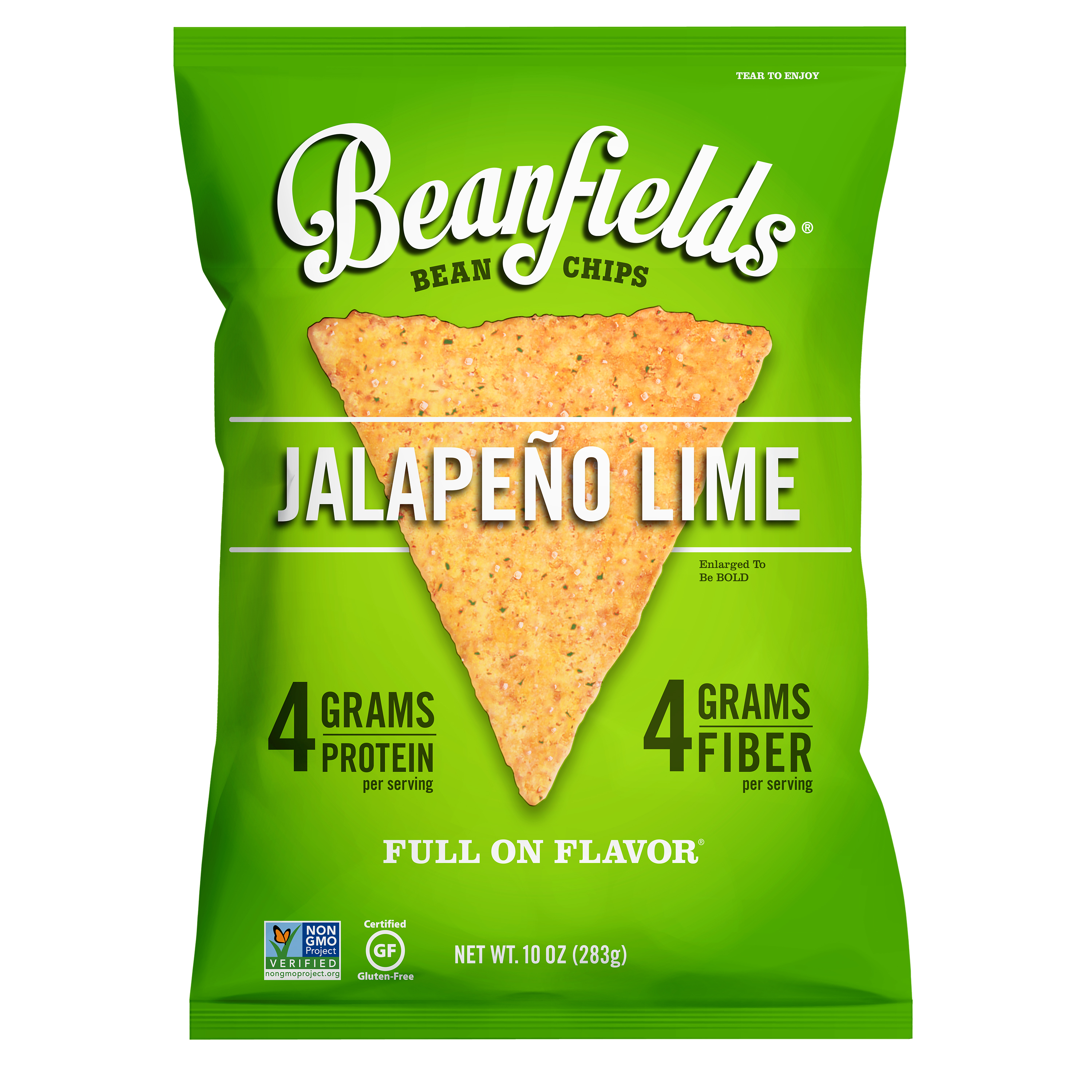 Beanfields Jalapeno Lime Bean Chips, 10 Ounce (4 Pack)