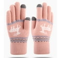 thumbnail image 1 of WIZUTIZ Gants de Noël pour Femmes Double Couche Faon Plus Épais Chauds Tricotés Mitaines Roses Soldes, 1 of 4