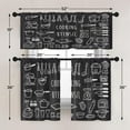 thumbnail image 5 of Kitchen Curtains Cooking Utensil Window Curtains and Valances Set 36 Inch, Black Short Tier Curtain for Kitchen, Cartoon Doodle Small Kitchen Decor, 5 of 5