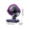 thumbnail image 3 of Led Digital Display Rotatable Desktop Fan, Rechargeable Silent Multi-Speeds Usb Table Cooling Fan For Office Bedroom Travel(8.66*7.09*6.3 in)Purple, 3 of 9