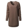 thumbnail image 4 of Made by Olivia Women's Casual Oversized Loose Fit V-Neck Fleece Pullover Sweatshirts Tunic Fall Outfits S~3X, 4 of 5