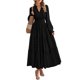 thumbnail image 1 of Vestido PRETTYGARDEN Maxi Negro de Manga Larga con Escote en V XL, 1 of 8