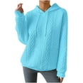 thumbnail image 5 of ChaoHeng Womens Hoodies Pullover Graphic 50% Off Clear 50% Off Clear,Fashion Women's Casual Long Sleeve Round Neck Ladies Sweatshirts Tops Blouse Plain Hoodie,Sky Blue,L, 5 of 9